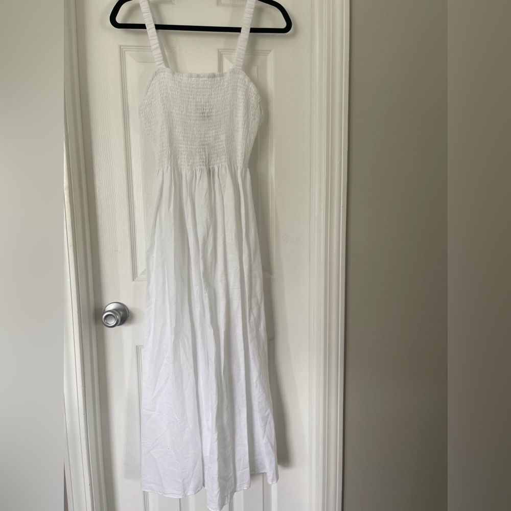 J.Crew Smocked Bodice Linen Dress